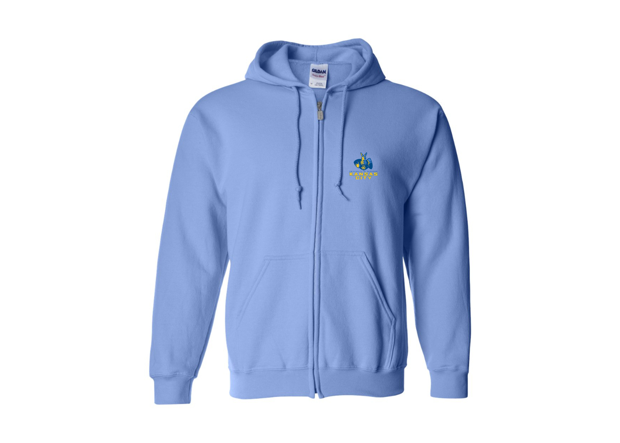 Men's UMKC Kangaroos Gildan Heavy Blend Full Zip Hooded Sweatshirt